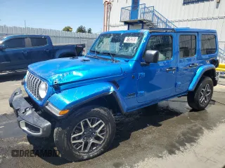 2025 Jeep Wrangler Sahara with VIN 1C4PJXEN1SW573983, listed as a Copart auction lot 61785395 with Not provided miles and Salvage title. Bid and sale history available at DreamBid. Image 1.