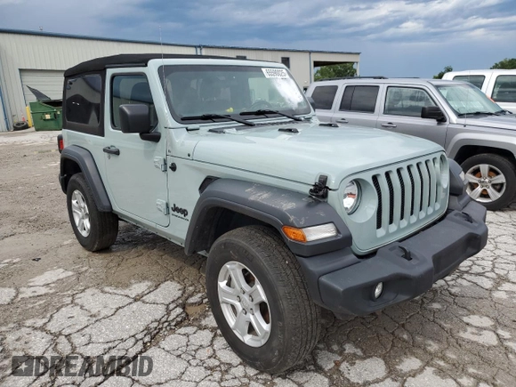 2023 Jeep Wrangler Sport with VIN 1C4HJXAG0PW595881, listed as a Copart auction lot 65590025 with 19,597 mi miles and Salvage title. Bid and sale history available at DreamBid. Image 4.