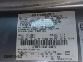 2010 Ford Fusion SEL with VIN 3FAHP0JG0AR178122, listed as a IAAI auction lot 41926209 with 1 mi miles. Bid and sale history available at carsss.com. Image 9.