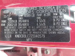 2018 Kia Niro LX with VIN KNDCB3LC7J5140579, listed as a IAAI auction lot 41895014 with 17,683 mi miles. Bid and sale history available at carsss.com. Image 9.