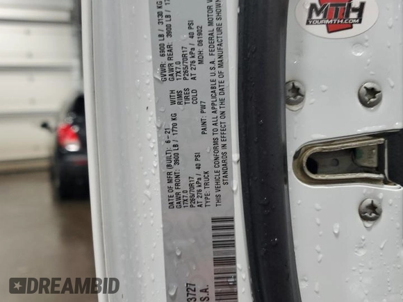 2021 Ram 1500 Tradesman with VIN 1C6RR7FT5MS573727, listed as a Copart auction lot 51271605 with 124,978 mi miles and Salvage title. Bid and sale history available at DreamBid. Image 13.