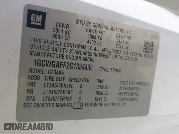2016 Chevrolet Express Cargo с VIN 1GCWGAFF2G1334493, выставлен на аукционе IAAI как лот 42506838 с пробегом 247 474 миль миль и . История ставок и продаж доступна на DreamBid. Изображение 8.