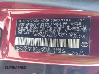 2006 Scion xA z VIN JTKKT624X60146166, wystawiony jako IAAI lot #42073450 z przebiegiem 166 431 mil mil oraz . Historia ofert i sprzedaży dostępna na DreamBid. Obrazek 9.