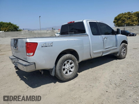 2005 Nissan Titan SE with VIN 1N6AA06B25N551841, listed as a Copart auction lot 62160285 with 167,019 mi miles and Salvage title. Bid and sale history available at DreamBid. Image 3.