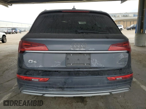 2021 Audi Q5 Premium Plus with VIN WA1BAAFY5M2006907, listed as a Copart auction lot 52547455 with 58,787 mi miles and Salvage Title. Bid and sale history available at carsss.com. Image 6.