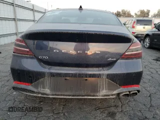 2023 Genesis G70 2.0T with VIN KMTG34TA5PU124271, listed as a Copart auction lot 82690964 with 8,844 mi miles and Salvage Title. Bid and sale history available at DreamBid. Image 6.