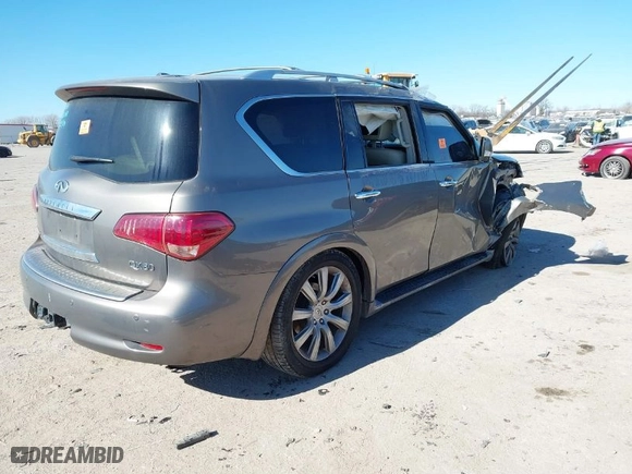 2014 Infiniti QX80 with VIN JN8AZ2NF5E9551423, listed as a IAAI auction lot 41424259 with 1 mi miles. Bid and sale history available at carsss.com. Image 4.