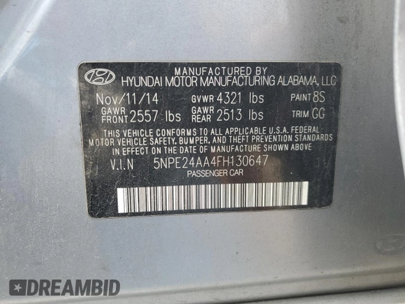 2015 Hyundai Sonata Eco z VIN 5NPE24AA4FH130647, wystawiony jako Copart lot #53502695 z przebiegiem 133 869 mil mil oraz Czysty tytuł • Clean title. Historia ofert i sprzedaży dostępna na DreamBid. Obrazek 12.