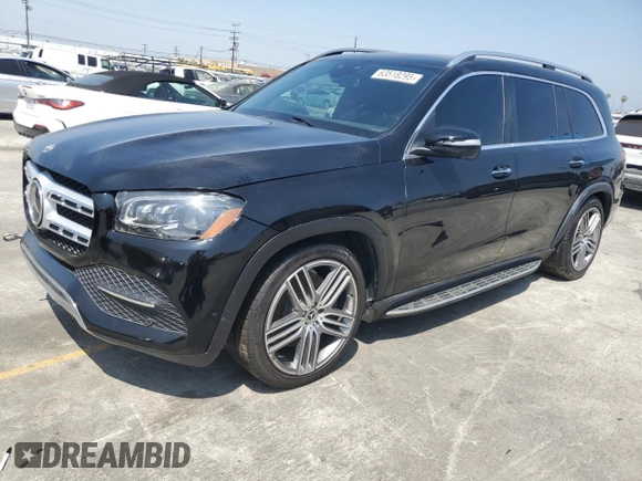 2022 Mercedes-Benz GLS 450 with VIN 4JGFF5KE4NA684739, listed as a Copart auction lot 63518295 with Not provided miles and Salvage title. Bid and sale history available at DreamBid. Image 1.