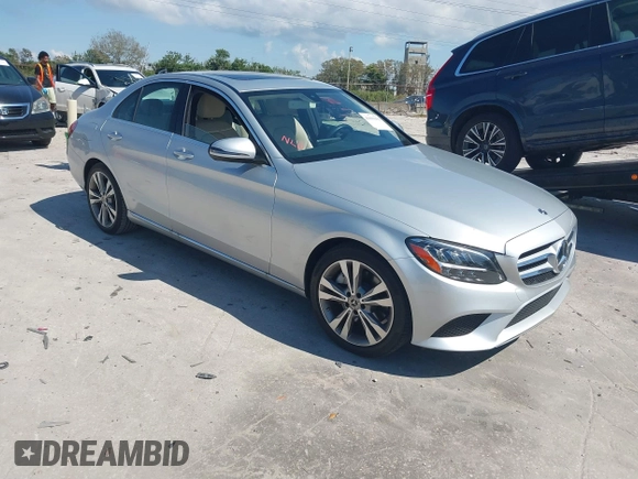 2020 Mercedes-Benz C 300 with VIN W1KWF8DB4LR598862, listed as a IAAI auction lot 41693955 with 19,238 mi miles and . Bid and sale history available at carsss.com. Image 1.