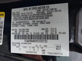 2017 Ford Mustang V6 с VIN 1FA6P8AM3H5322125, выставлен на аукционе IAAI как лот 42183698 с пробегом 55 365 миль миль и . История ставок и продаж доступна на DreamBid. Изображение 9.