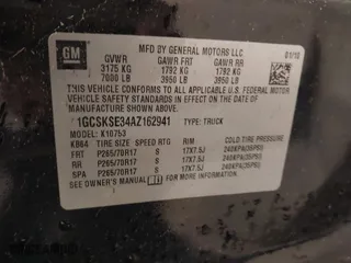2010 Chevrolet Silverado 1500 LT with VIN 1GCSKSE34AZ162941, listed as a IAAI auction lot 40859139 with 0 mi miles. Bid and sale history available at carsss.com. Image 9.