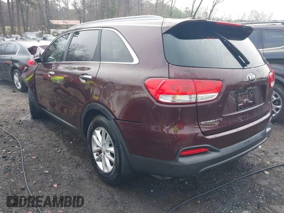 2016 Kia Sorento LX with VIN 5XYPG4A55GG142487, listed as a IAAI auction lot 41792925 with 118,355 mi miles. Bid and sale history available at carsss.com. Image 3.