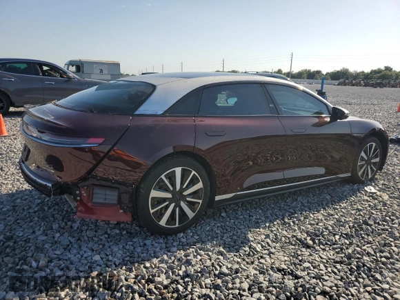 2022 Lucid Air Grand Touring z VIN 50EA1GBAXNA003291, wystawiony jako Copart lot #56681945 z przebiegiem 18 672 mil mil oraz Szkoda całkowita • Salvage title. Historia ofert i sprzedaży dostępna na DreamBid. Obrazek 3.