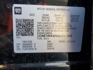 2021 Chevrolet Traverse Premier with VIN 1GNEVKKW5MJ242343, listed as a Copart auction lot 74716704 with 0 mi miles and Salvage Title. Bid and sale history available at carsss.com. Image 14.