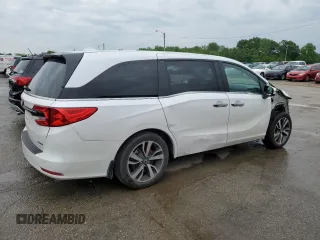 2023 Honda Odyssey Touring with VIN 5FNRL6H86PB049842, listed as a Copart auction lot 55992424 with 27,423 mi miles and Non Repairable. Bid and sale history available at DreamBid. Image 3.