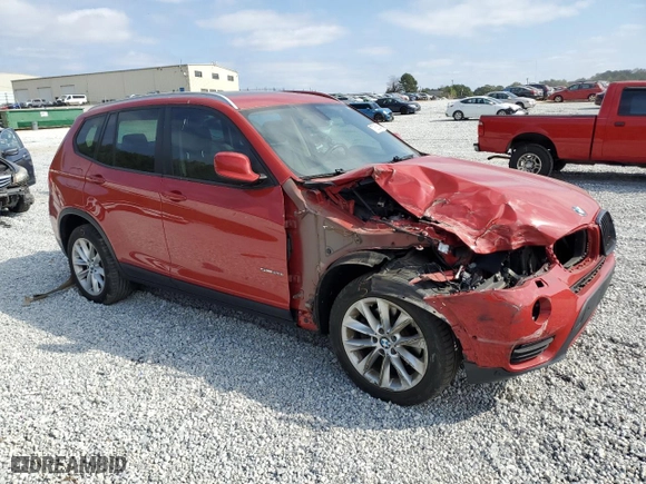2015 BMW X3 sDrive28i with VIN 5UXWZ7C5XF0M83536, listed as a Copart auction lot 77955554 with 51,698 mi miles and Salvage Title. Bid and sale history available at carsss.com. Image 4.