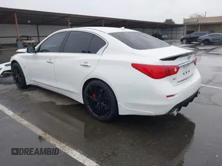 2015 Infiniti Q50 Premium with VIN JN1BV7AR1FM393866, listed as a IAAI auction lot 41807059 with 79,300 mi miles. Bid and sale history available at carsss.com. Image 3.