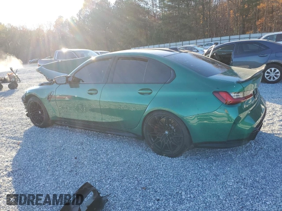 2024 BMW M3 Competition with VIN WBS33AY01RFR98757, listed as a Copart auction lot 82797824 with Not provided miles and Salvage title. Bid and sale history available at DreamBid. Image 2.