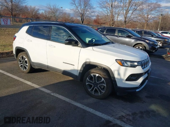 2022 Jeep Compass (RED) Edition with VIN 3C4NJDCB6NT190971, listed as a IAAI auction lot 40974185 with 37,014 mi miles. Bid and sale history available at carsss.com. Image 1.