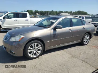 2008 Infiniti M with VIN JNKAY01FX8M650215, listed as a Copart auction lot 61283625 with 105,562 mi miles and Salvage title. Bid and sale history available at DreamBid. Image 1.