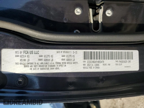 2015 Chrysler 300 with VIN 2C3CCABG4FH853479, listed as a Copart auction lot 48600135 with 207,327 mi miles and Clean Title. Bid and sale history available at carsss.com. Image 13.