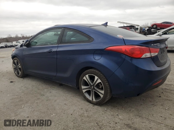 2013 Hyundai Elantra Coupe SE with VIN KMHDH6AE2DU011809, listed as a Copart auction lot 47988945 with 157,813 mi miles and Salvage Title. Bid and sale history available at carsss.com. Image 2.