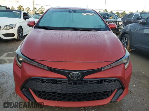 2019 Toyota Corolla Hatchback SE with VIN JTNK4RBE0K3049349, listed as a Copart auction lot 73725114 with 0 mi miles and Salvage Title. Bid and sale history available at carsss.com. Image 5.