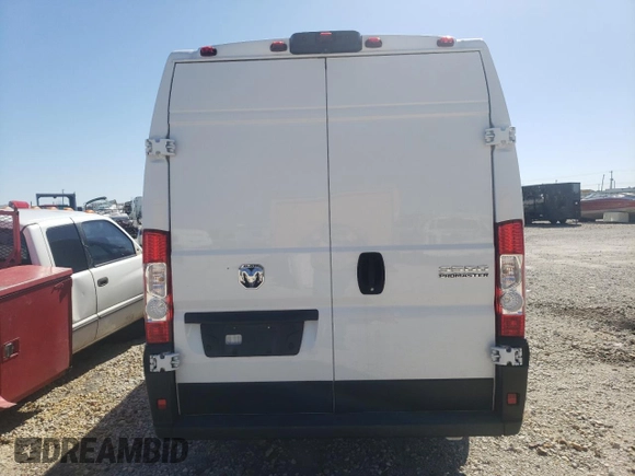 2023 Ram ProMaster Cargo with VIN 3C6MRVJG0PE501012, listed as a Copart auction lot 46146265 with 18,666 mi miles and Salvage Title. Bid and sale history available at DreamBid. Image 6.