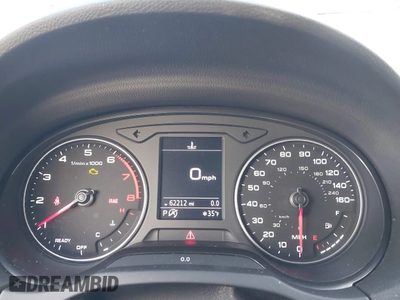 2018 Audi A3 Sedan Premium with VIN WAUAUGFFXJ1022965, listed as a IAAI auction lot 41533808 with 62,212 mi miles. Bid and sale history available at carsss.com. Image 7.