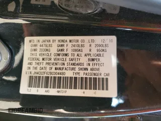 2011 Acura TSX z VIN JH4CU2F62BC004480, wystawiony jako Copart lot #53704645 z przebiegiem 330 473 mil mil oraz Szkoda całkowita • Salvage title. Historia ofert i sprzedaży dostępna na DreamBid. Obrazek 12.