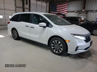 2024 Honda Odyssey EX-L with VIN 5FNRL6H68RB005052, listed as a Copart auction lot 53072325 with 34,758 mi miles and Salvage Title. Bid and sale history available at DreamBid. Image 4.