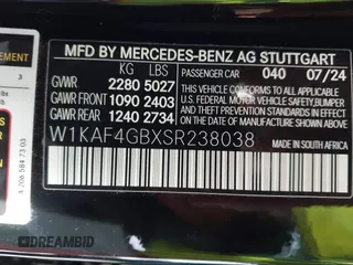 2025 Mercedes-Benz C 300 with VIN W1KAF4GBXSR238038, listed as a IAAI auction lot 41682379 with 431 mi miles and . Bid and sale history available at DreamBid. Image 9.