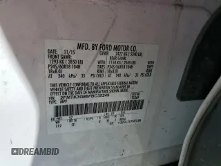 2015 Ford Edge SE z VIN 2FMTK3G86FBC35249, wystawiony jako Copart lot #56410795 z przebiegiem 107 974 mil mil oraz Szkoda całkowita • Salvage title. Historia ofert i sprzedaży dostępna na DreamBid. Obrazek 14.