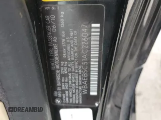 2010 BMW 6 Series 650i with VIN WBAEB5C51AC226047, listed as a Copart auction lot 73372084 with 107,163 mi miles and Clean Title. Bid and sale history available at carsss.com. Image 12.