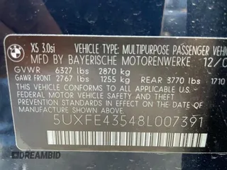2008 BMW X5 3.0si with VIN 5UXFE43548L007391, listed as a Copart auction lot 81651584 with 60,922 mi miles and Clean Title. Bid and sale history available at carsss.com. Image 10.