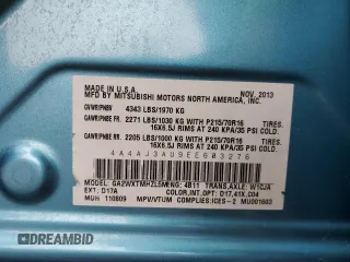 2014 Mitsubishi Outlander Sport SE with VIN 4A4AJ3AU9EE603276, listed as a Copart auction lot 81506614 with 267,913 mi miles and Salvage title. Bid and sale history available at DreamBid. Image 14.