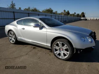 2013 Bentley Continental GT with VIN SCBFT7ZA1DC085265, listed as a Copart auction lot 76097134 with 14,756 mi miles and Salvage Title. Bid and sale history available at DreamBid. Image 4.