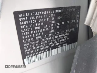 2012 Volkswagen Tiguan S with VIN WVGBV7AX9CW518118, listed as a IAAI auction lot 42080089 with 79,341 mi miles and . Bid and sale history available at DreamBid. Image 9.