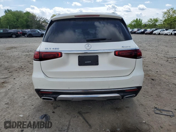 2021 Mercedes-Benz GLS 450 with VIN 4JGFF5KE4MA396704, listed as a Copart auction lot 55284015 with 22,181 mi miles and Salvage Title. Bid and sale history available at DreamBid. Image 6.