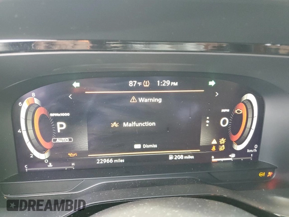 2023 Nissan Pathfinder Platinum with VIN 5N1DR3DK0PC277403, listed as a Copart auction lot 59861525 with 22,966 mi miles and Non repairable. Bid and sale history available at DreamBid. Image 9.