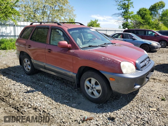 2005 Hyundai Santa Fe GLS with VIN KM8SC73D35U975899, listed as a Copart auction lot 56174615 with 182,798 mi miles and Salvage title. Bid and sale history available at DreamBid. Image 4.