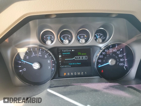 2014 Ford F-250 XL with VIN 1FT7W2B60EEA32273, listed as a Copart auction lot 56717315 with 134,143 mi miles and Salvage title. Bid and sale history available at DreamBid. Image 9.