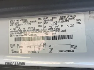 2015 Ford Transit with VIN 1FTSW3XG0FKA58280, listed as a Copart auction lot 81307954 with 289,575 mi miles and Clean Title. Bid and sale history available at DreamBid. Image 10.