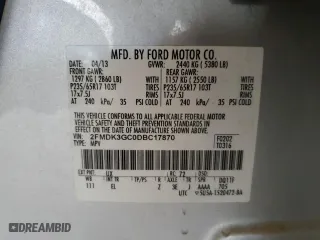 2013 Ford Edge SE with VIN 2FMDK3GC0DBC17870, listed as a Copart auction lot 46654225 with 131,572 mi miles and Salvage Title. Bid and sale history available at carsss.com. Image 13.