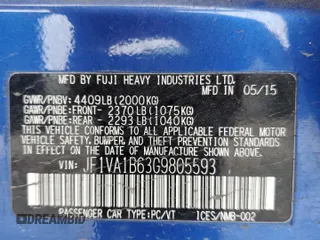 2016 Subaru WRX with VIN JF1VA1B63G9805593, listed as a Copart auction lot 44730635 with 110,287 mi miles and Salvage Title. Bid and sale history available at carsss.com. Image 16.