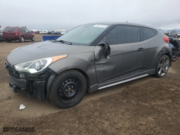 2013 Hyundai Veloster Turbo w/Black Int with VIN KMHTC6AE5DU085042, listed as a Copart auction lot 49337145 with 127,099 mi miles and Clean Title. Bid and sale history available at carsss.com. Image 1.