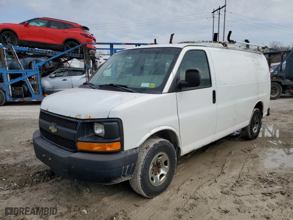 2013 Chevrolet Express Cargo Van with VIN 1GCWGFBA3D1146861, listed as a Copart auction lot 54274485 with 214,114 mi miles and Clean Title. Bid and sale history available at carsss.com. Image 1.
