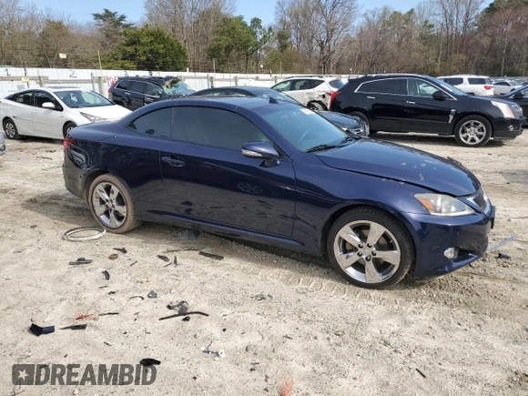 2011 Lexus IS 250 C with VIN JTHFF2C20B2520593, listed as a Copart auction lot 51487265 with 114,101 mi miles and Salvage Title. Bid and sale history available at DreamBid. Image 4.