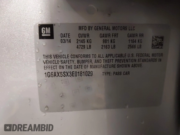 2014 Cadillac CTS Luxury AWD with VIN 1G6AX5SX3E0181029, listed as a IAAI auction lot 41895745 with 68,799 mi miles and . Bid and sale history available at DreamBid. Image 9.